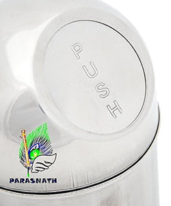Parasnath Table Top Push Dustbin Coin Collector, Small, Silver - PARASNATH