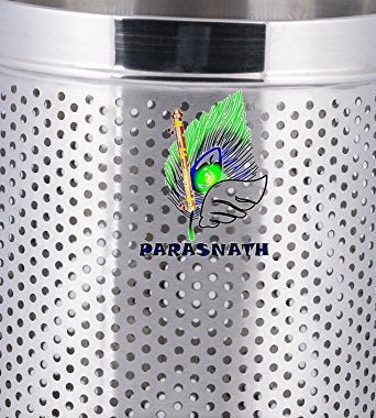 Parasnath Stainless Steel Perforated Round Dustbin, 6L - 7 X 11 Inch - PARASNATH
