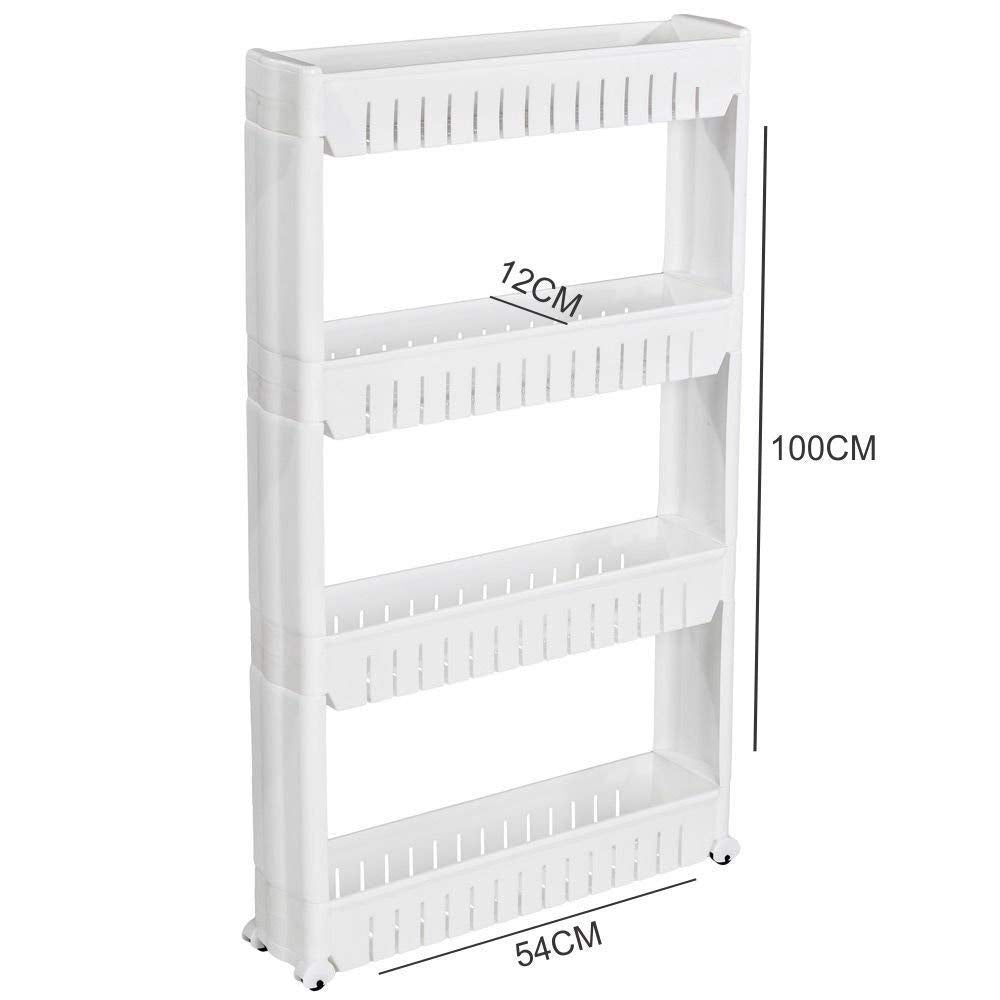Parasnath 4 Tier Slim Rolling Cart Kitchen Storage Organiser Rack Holder with Wheel - PARASNATH