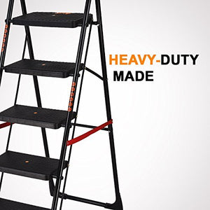 PARASNATH Back Diamond Heavy Folding Ladder With Wide Steps 7 Steps 7.3 Ft - PARASNATH