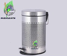 Load image into Gallery viewer, Parasnath Stainless Steel Round Perforated Pedal Dustbin With Plastic Bucket (10&#39;&#39;X15&#39;&#39;- 11 Liter) - PARASNATH