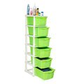 PARASNATH Boxo 6 Layer (Green) Multi-Purpose Modular Drawer Storage System for Home and Office with Trolley Wheels and Anti-Slip Shoes - PARASNATH