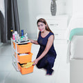 PARASNATH Boxo 3 Layer (Orange) Multi-Purpose Modular Drawer Storage System for Home and Office with Trolley Wheels and Anti-Slip Shoes - PARASNATH