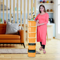 PARASNATH Boxo 6 Layer (Orange) Multi-Purpose Modular Drawer Storage System for Home and Office with Trolley Wheels and Anti-Slip Shoes - PARASNATH