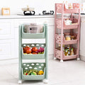 PARASNATH SKEP 3 Layer Basket Fruit & Vegetable Trolley (Ivory Colour) for Home and Kitchen Fruit Basket Storage Rack Organizer Holders kitchen trolley - Made In India - PARASNATH