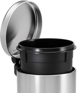 Parasnath Stainless Steel Plain Pedal Dustbin With Plastic Bucket (10''X15''- 11 Liter) - PARASNATH