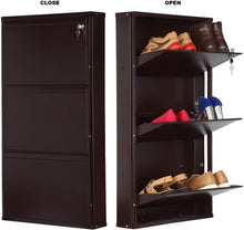 Load image into Gallery viewer, PARASNATH Coffee Colour Wall Shoe Rack 3 Shelves Shoes Stand - PARASNATH