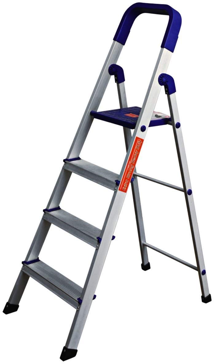 PARASNATH Aluminium Blue Heavy Folding Maple Ladder 4 Step 4.2 Ft - PARASNATH