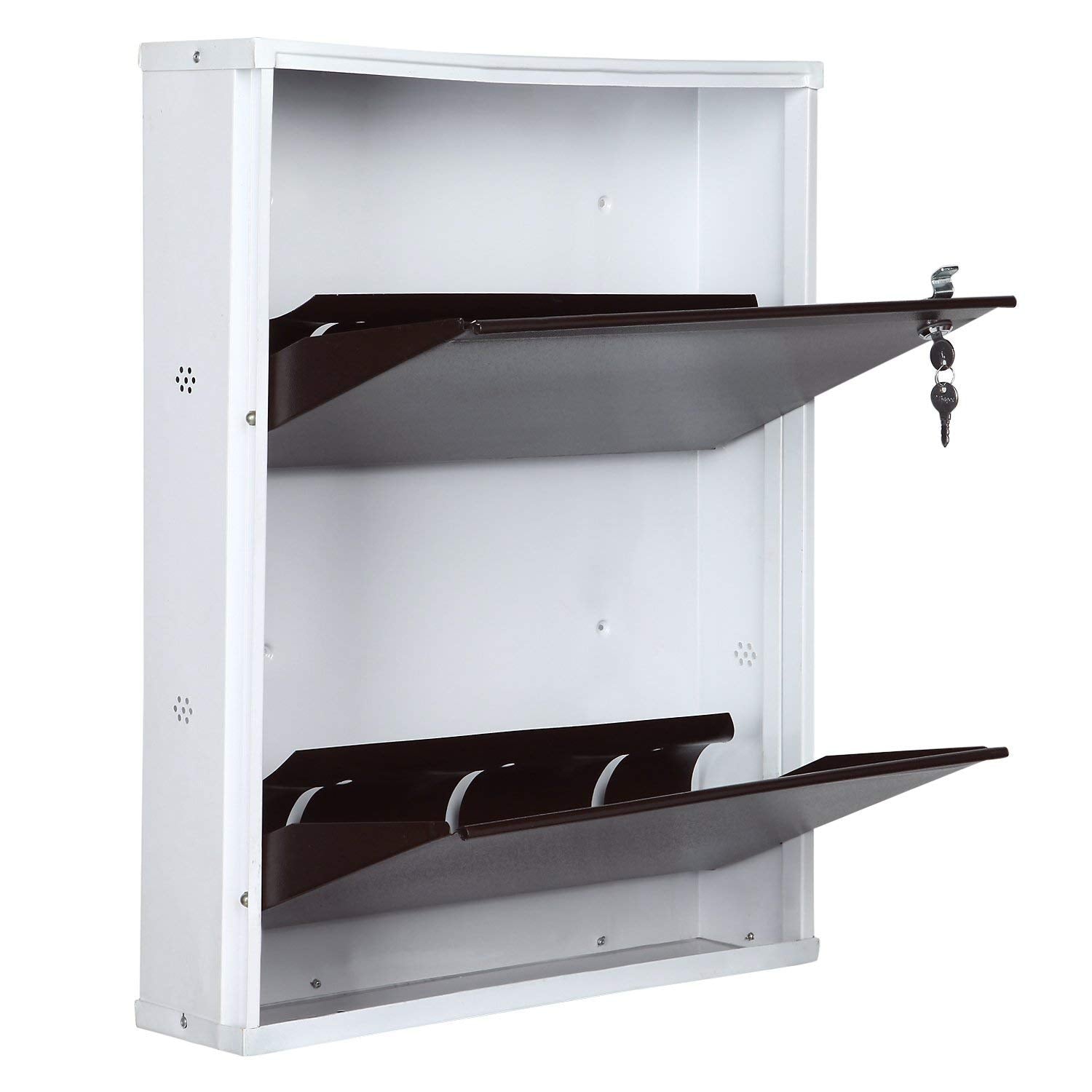 PARASNATH BrownWhite Wall Shoe Rack 2 Shelves Shoes Stand - PARASNATH