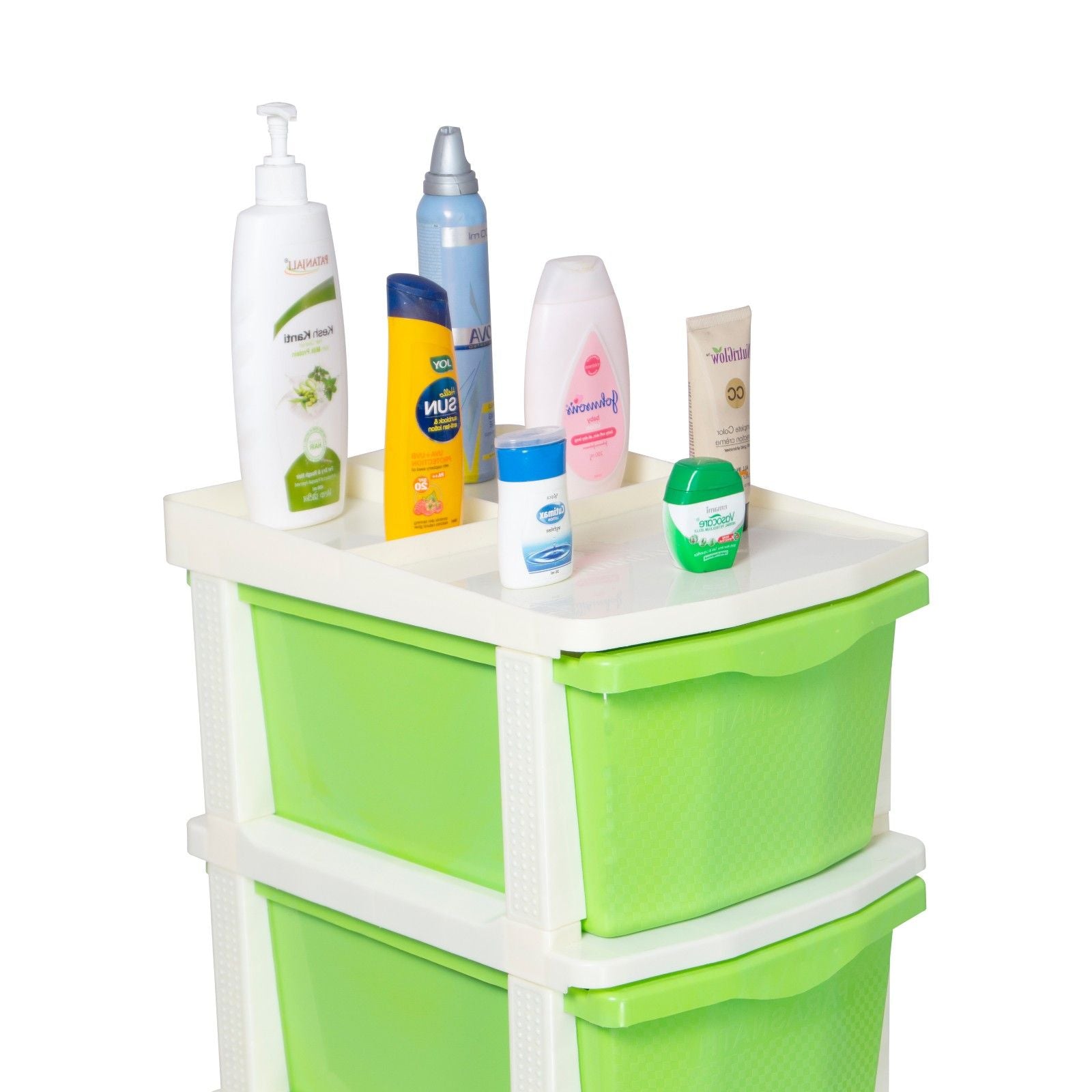 PARASNATH Boxo 6 Layer (Green) Multi-Purpose Modular Drawer Storage System for Home and Office with Trolley Wheels and Anti-Slip Shoes - PARASNATH