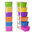 PARASNATH Boxo 6 Layer (Multicolour) Multi-Purpose Modular Drawer Storage System for Home and Office with Trolley Wheels and Anti-Slip Shoes - PARASNATH