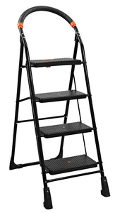 Parasnath Black Diamond Heavy Folding Ladder With Wide Steps 4 Steps 4.1 Ft Ladder - PARASNATH