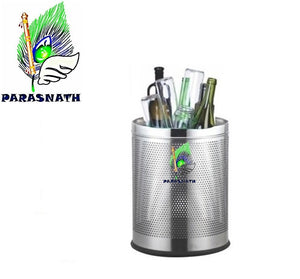 Parasnath Stainless Steel Perforated Round Dustbin, 8L - 8 X 13 Inch - PARASNATH