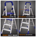 PARASNATH Aluminium Blue Heavy Folding Maple Ladder 3 Step 3.2 Ft - PARASNATH