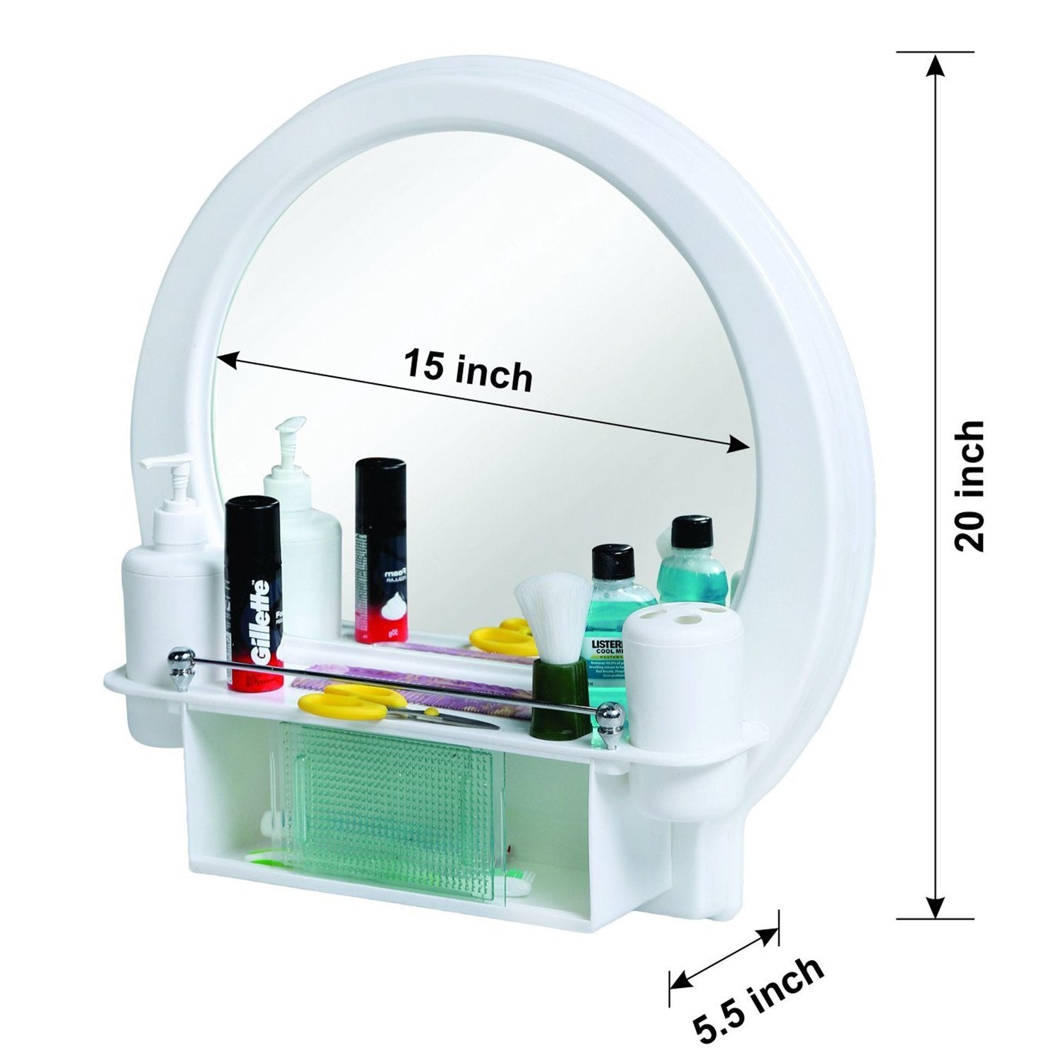 PARASNATH Prime Beautiful Decor Designer Plastic Bathroom Cabinet Mirror - PARASNATH