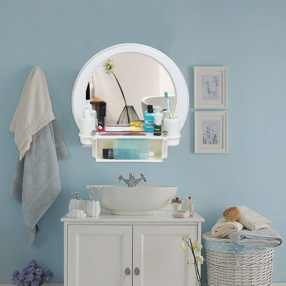 PARASNATH Prime Beautiful Decor Designer Plastic Bathroom Cabinet Mirror - PARASNATH