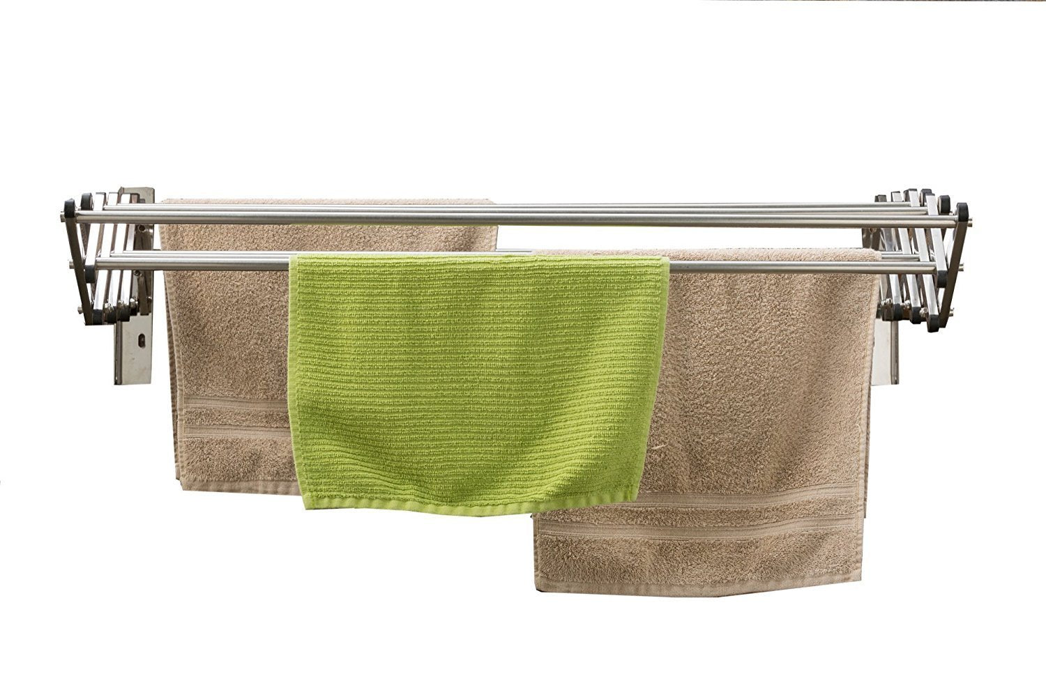 PARASNATH 30 inch Wall Stainless Steel Clothes Drying Stand -7 Pipes 2.5 Feet - PARASNATH