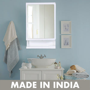 PARASNATH Strong and Heavy New Look Bathroom Cabinet with Cabinet with Mirror - White - PARASNATH