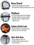 Parasnath Black Diamond Heavy Folding Ladder With Wide Steps 2 Steps 2.7 Ft Ladder - PARASNATH