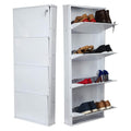 Parasnath Pure White Wall Shoe Rack 4 Shelves Shoes Stand - PARASNATH
