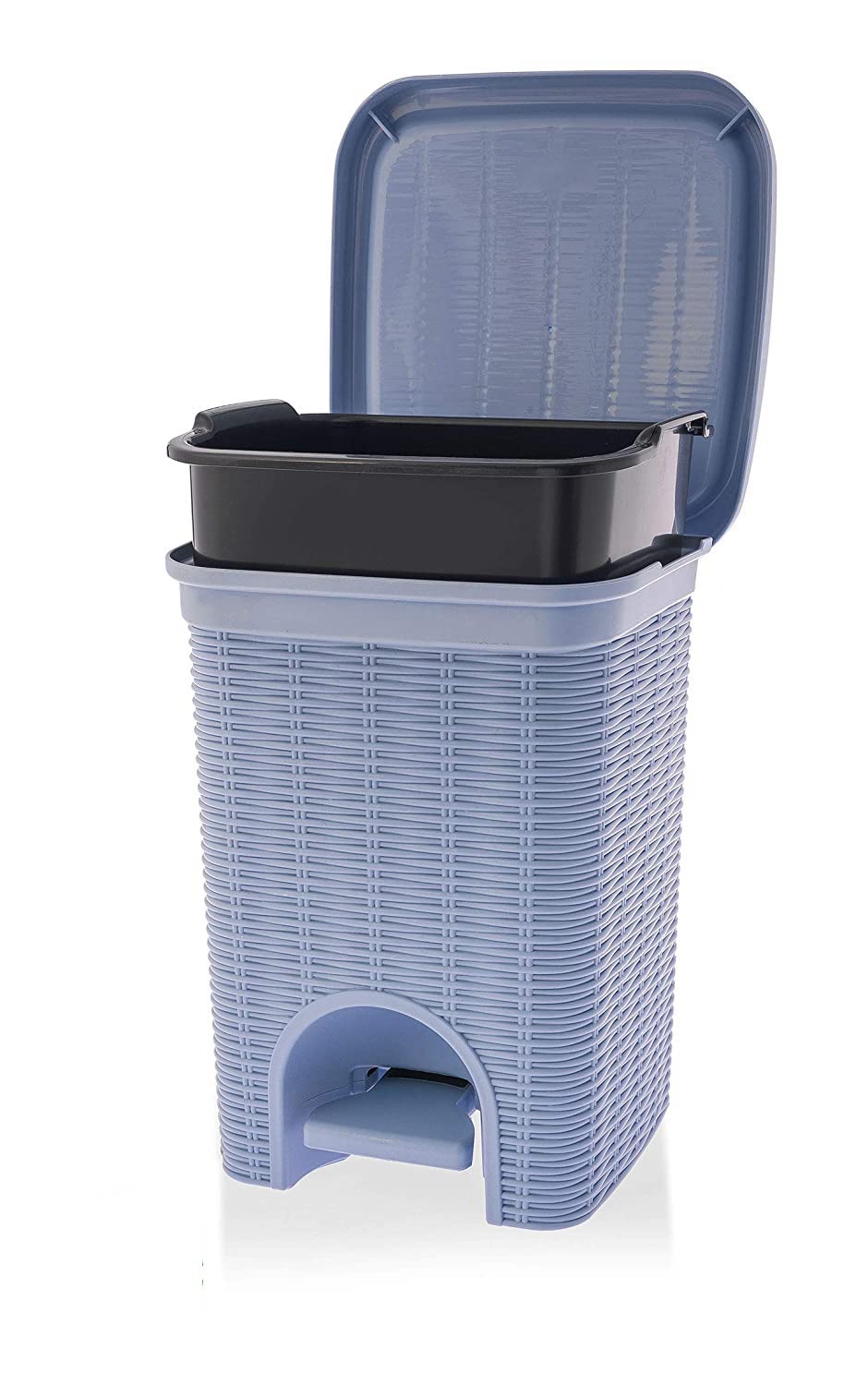 PARASNATH Rattan Design (Purple Colour) Pedal Dustbin 11Litre Modern Light-weight Dustbin for Home and Office Purple Colour - Made In India - Size 10 inchX10 inchX13 inch - PARASNATH