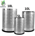 PARASNATH Stainless Steel Perforated Open Dustbin/ Garbage Bin Small, Medium and Large(Silver)- Set of 3 - PARASNATH