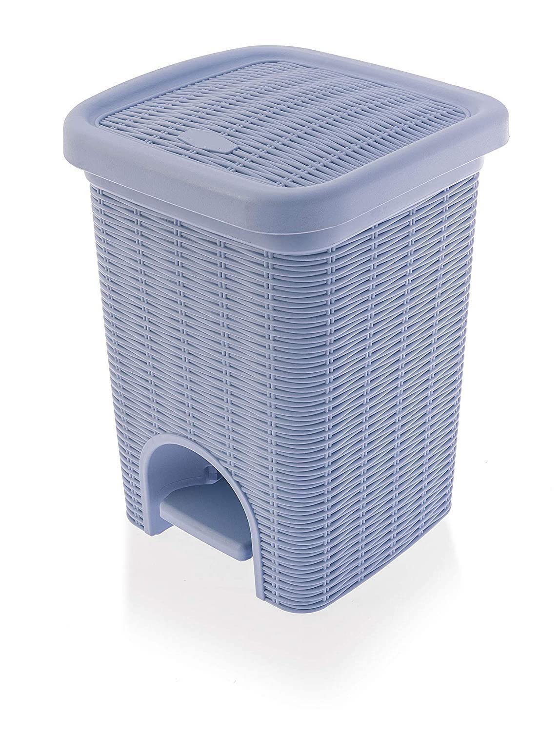 PARASNATH Rattan Design (Purple Colour) Pedal Dustbin 11Litre Modern Light-weight Dustbin for Home and Office Purple Colour - Made In India - Size 10 inchX10 inchX13 inch - PARASNATH