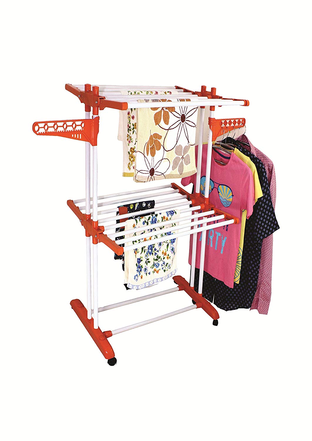 PARASNATH Prime Steel Mini Poll Clothes Drying Stand with Breaking Wheel System- Made in India - PARASNATH