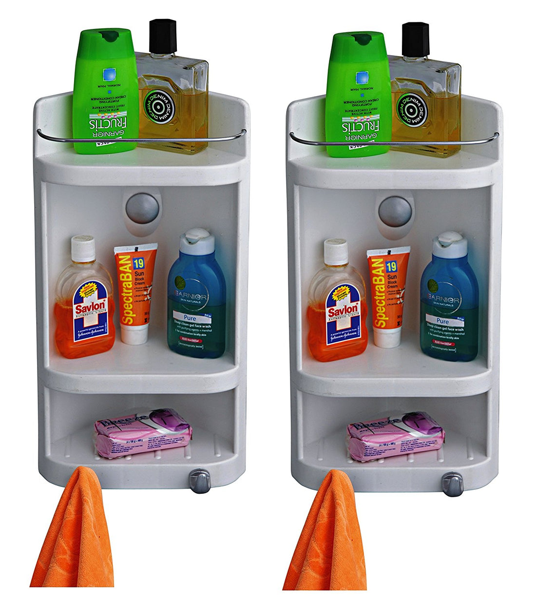 Parasnath Set of 2 Caddy Small Heavy Corner Cabinet Shelf - PARASNATH