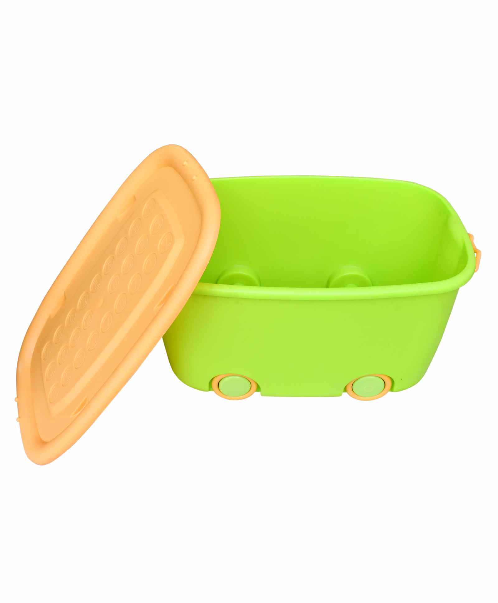 PARASNATH Rolling Storage Container Box (GreenYellow Colour)- 25 Litre Large With Wheels Size (50X33X26 cm) - PARASNATH