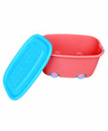 PARASNATH Rolling Storage Container Box (PinkBlue Colour)- 25 Litre Super Large With Wheels Size (50X33X26 cm) - PARASNATH