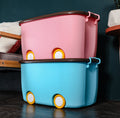 PARASNATH Rolling Storage Container Box (PinkBlue Colour)- 25 Litre Super Large With Wheels Size (50X33X26 cm) - PARASNATH