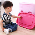 PARASNATH Rolling Storage Container Box (PinkBlue Colour)- 25 Litre Super Large With Wheels Size (50X33X26 cm) - PARASNATH