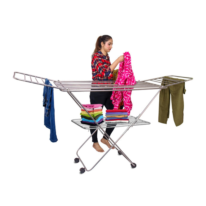 PARASNATH Prime Stainless Steel Butterfly Extra Large Foldable Cloth Dryer/Clothes Drying Stand - Made in India - PARASNATH