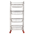 Parasnath Mirror Finish 4 Shelf Square Vegetable and Fruit Trolley - PARASNATH