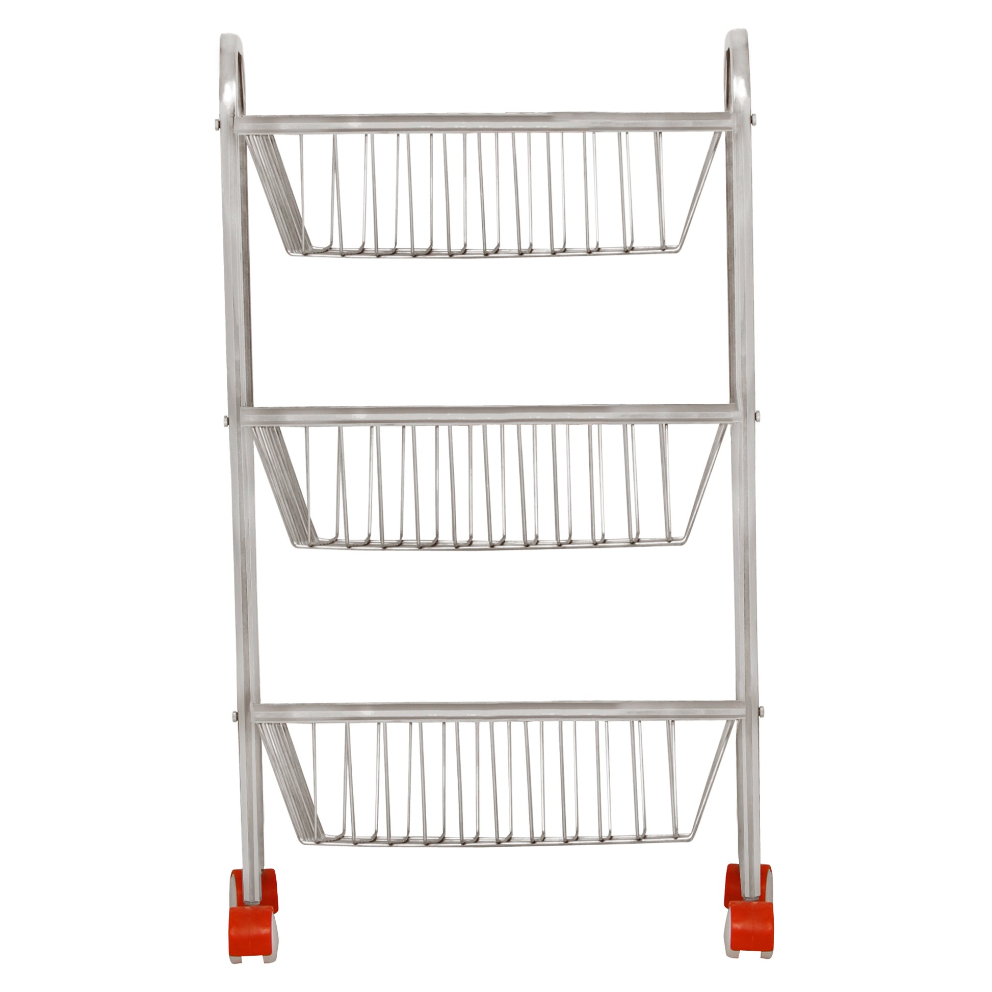 Parasnath Mirror Finish 3 Shelf Square Vegetable and Fruit Trolley, 3 Stand- 28 inch - PARASNATH