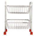Parasnath Mirror Finish 2 Shelf Square Vegetable and Fruit Trolley, 2 Stand- 18 inch - PARASNATH