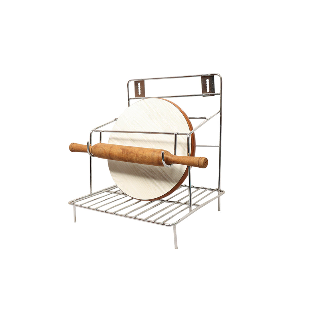 Parasnath Wire Stainless Steel Rolling Pin Holder 4 in 1 Chakla Belan Stand - PARASNATH