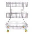 Parasnath Zig Zag Stainless Steel 3 Shelf Vegetable Stand for Kitchen and Fruit Trolley Basket Racks - PARASNATH