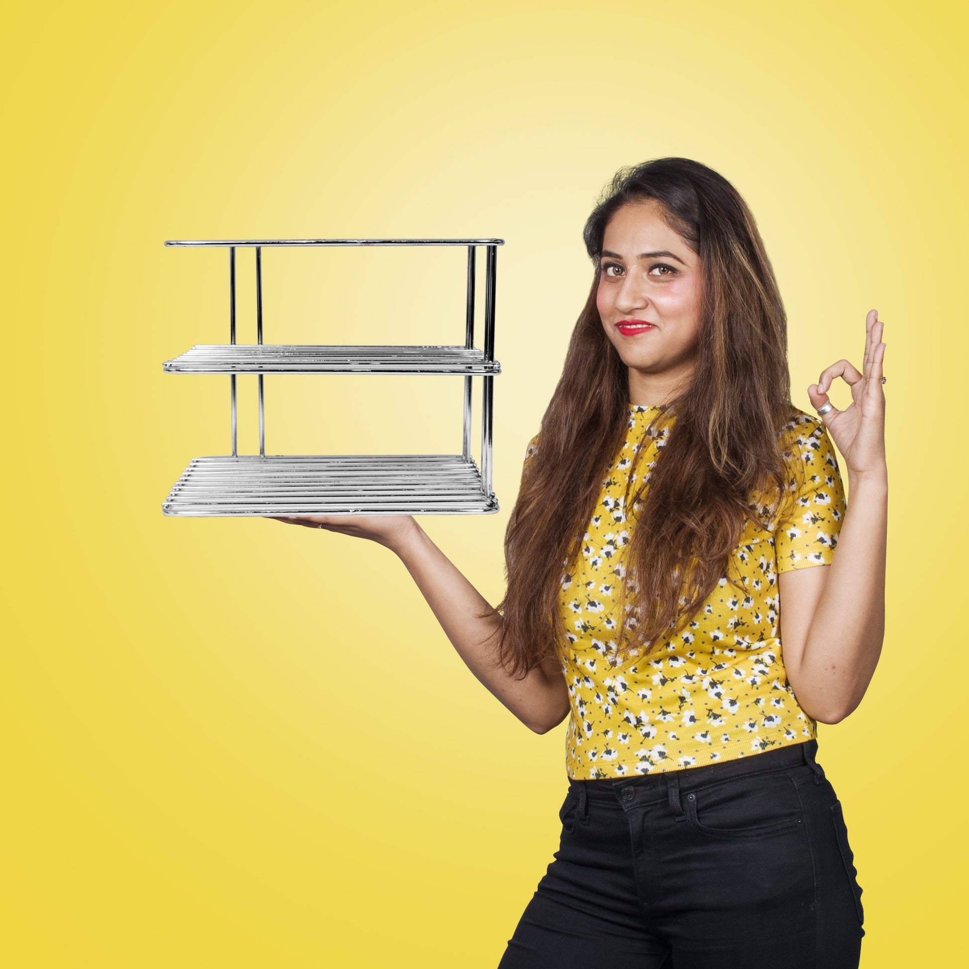 Parasnath 3 tier corner multipurpose kitchen plate dish corner shelf rack stand shelves holder - PARASNATH