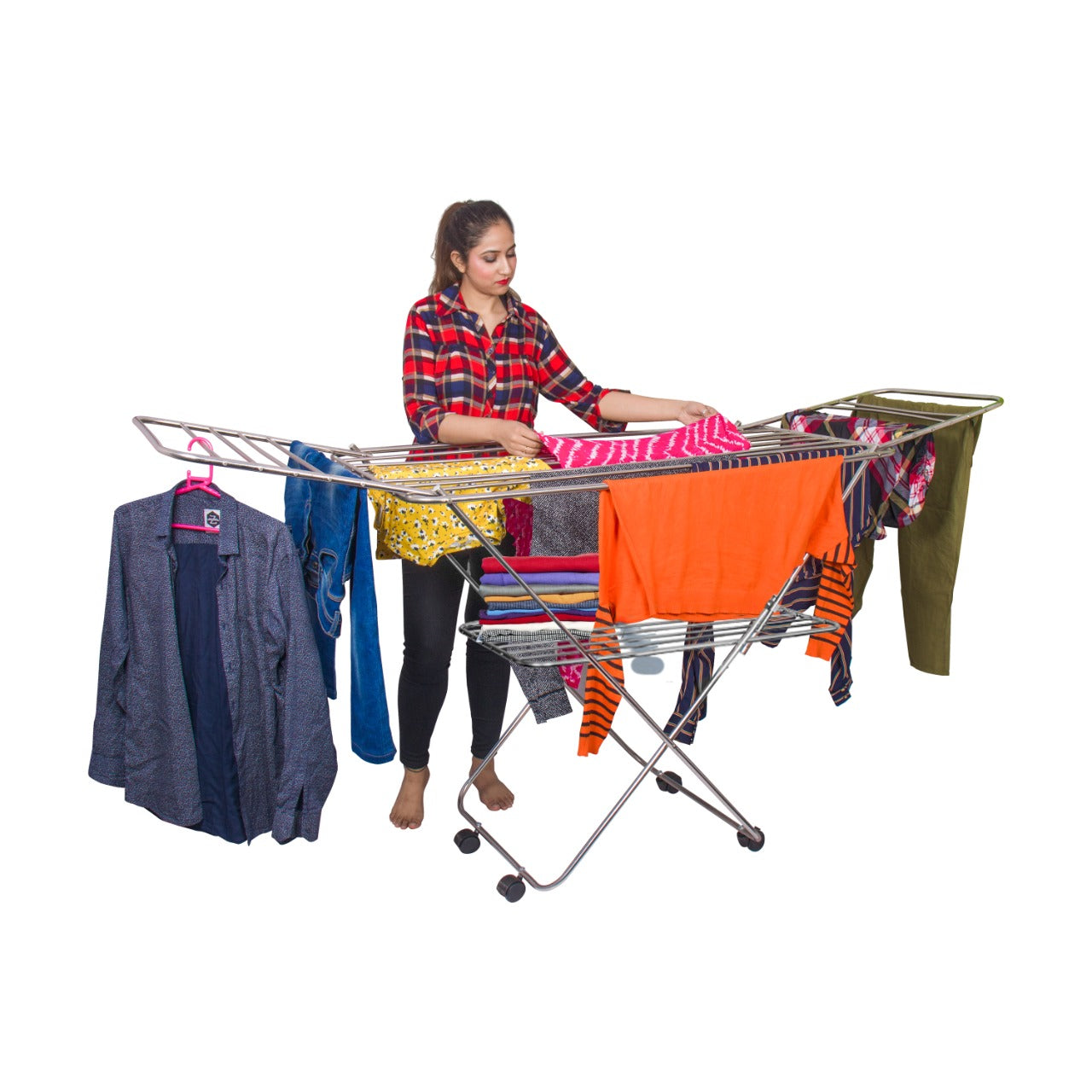 PARASNATH Prime Stainless Steel Butterfly Extra Large Foldable Cloth Dryer/Clothes Drying Stand - Made in India - PARASNATH