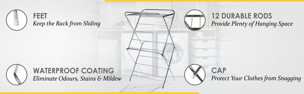 PARASNATH Prime Stainless Steel 12 Rods Extra Large Foldable Cloth Dryer/Clothes Drying Stand - Made in India - PARASNATH