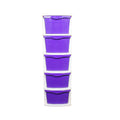 Boxo 5 Layer (Purple) Multi-Purpose Modular Drawer Storage System for Home and Office with Trolley Wheels and Anti-Slip Shoes - PARASNATH