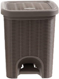 PARASNATH Rattan Design (Brown Colour) Pedal Dustbin 7Litre Modern Light-weight Dustbin for Home and Office Brown Colour - Made In India - Small Size 8 inchX8 inchX11 inch - PARASNATH