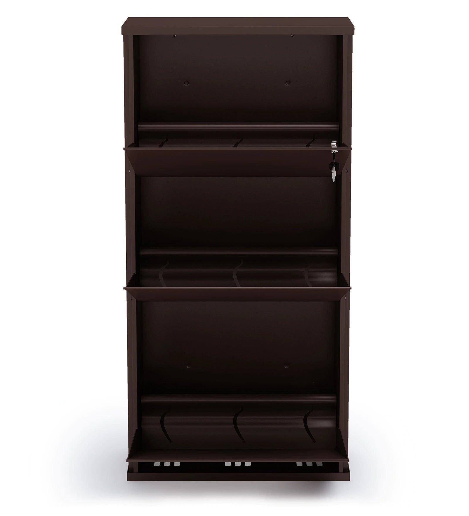 PARASNATH Coffee Colour Wall Shoe Rack 3 Shelves Shoes Stand - PARASNATH