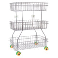 Parasnath Zig Zag Stainless Steel 3 Shelf Vegetable Stand for Kitchen and Fruit Trolley Basket Racks - PARASNATH