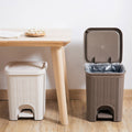PARASNATH Rattan Design (Brown Colour) Pedal Dustbin 7Litre Modern Light-weight Dustbin for Home and Office Brown Colour - Made In India - Small Size 8 inchX8 inchX11 inch - PARASNATH