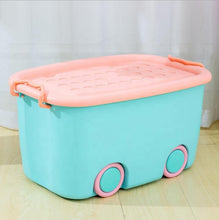 Load image into Gallery viewer, PARASNATH Rolling Storage Container Box (BluePink Colour)- 25 Litre Large With Wheels Size (50X33X26 cm) - PARASNATH