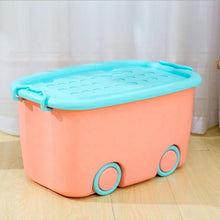 Load image into Gallery viewer, PARASNATH Rolling Storage Container Box (PinkBlue Colour )- 45 Litre Super Large With Wheels Size (59X39X30 cm) - PARASNATH