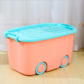 PARASNATH Rolling Storage Container Box (PinkBlue Colour)- 25 Litre Super Large With Wheels Size (50X33X26 cm) - PARASNATH